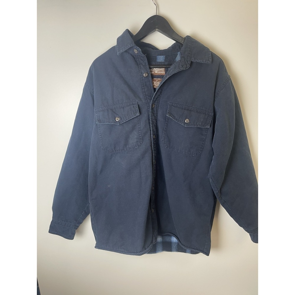 Levi Strauss Navy Blue‎ Jacket Pockets Fleece Lined Men's Size Medium
